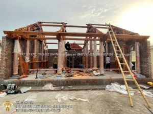 Nhà Gỗ 3 Gian Gõ Pachy có hậu cung  - xã Vĩnh Tiến - huyện Vĩnh Bảo - TP Hải Phòng